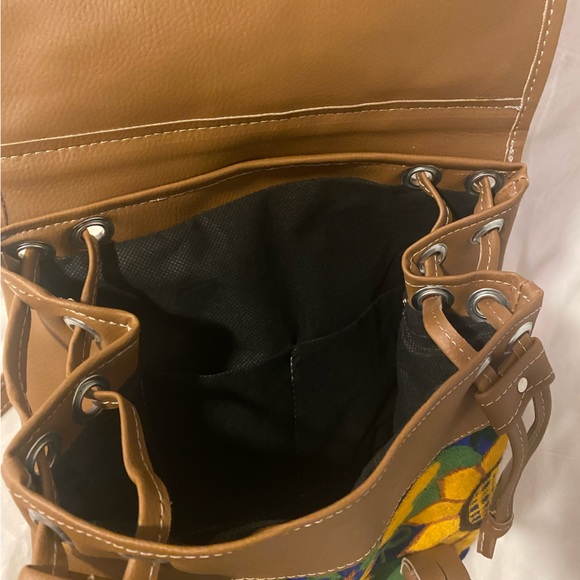New Faux leather, Embroidered, sunflower backpack. - Picture 3 of 3